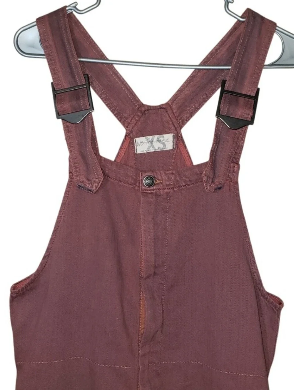 Free People We The Free Hunter Denim Overalls In Garnet Royale